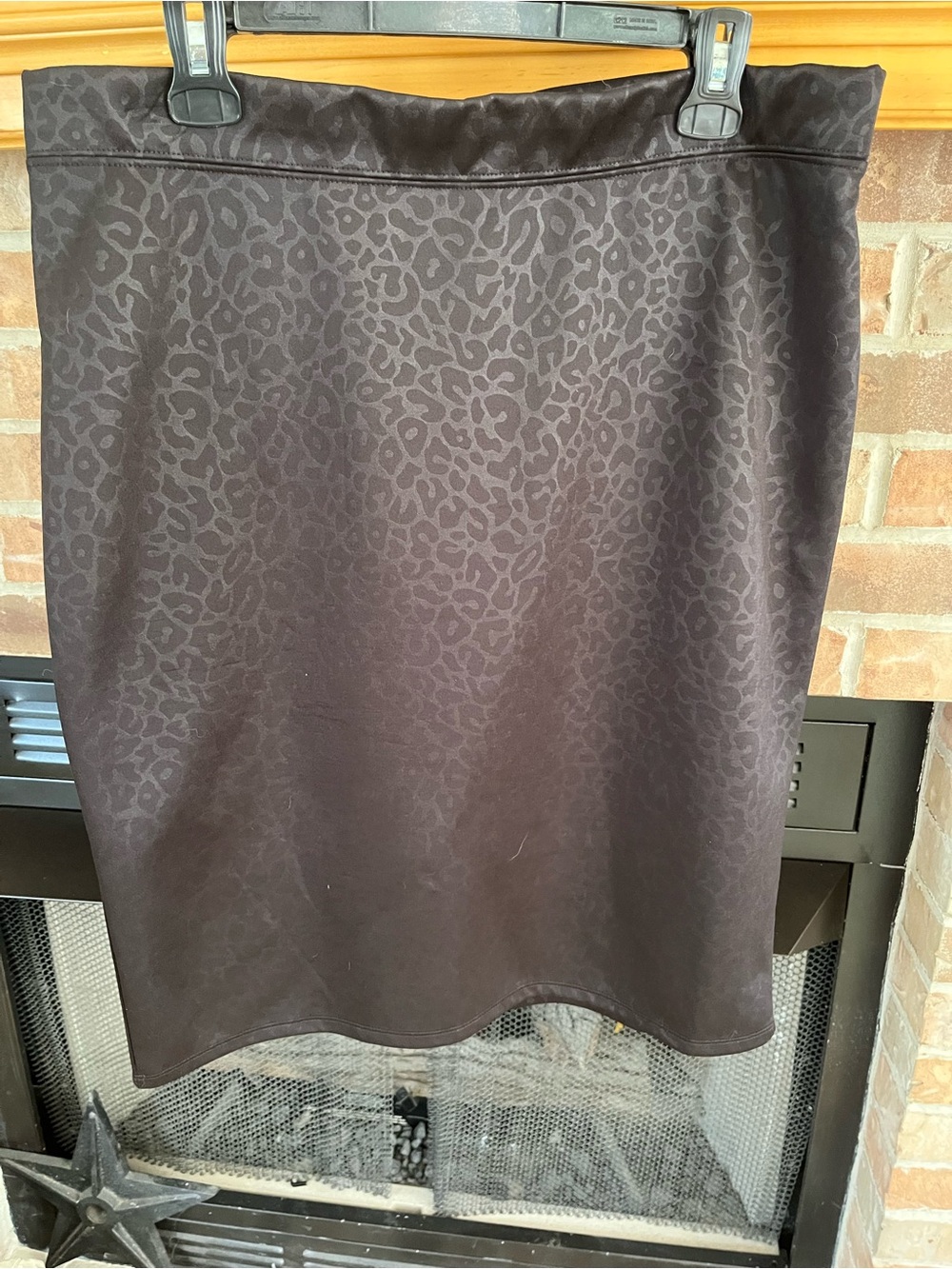 Xhilaration Black Leopard-Print Pencil Skirt